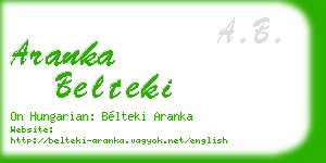 aranka belteki business card
